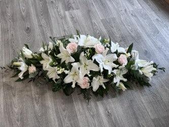 Lily and Rose Casket Spray - Rams florists