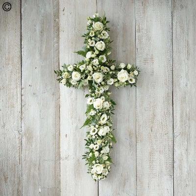 White and Green Cross - Rams florists