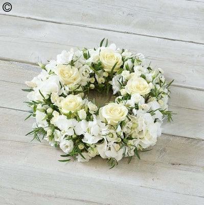 Opulent White Wreath - Rams florists