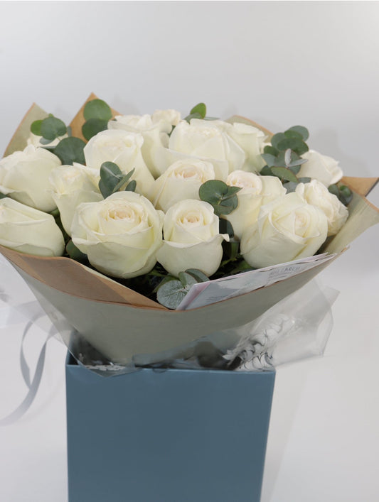 Beautifully Simple Rose Bouquet White