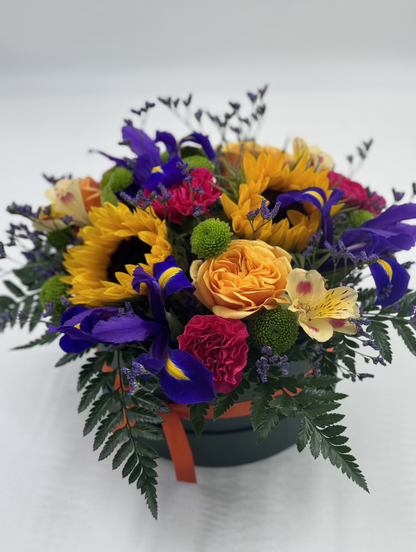 Luxurious Mothers Day Bright Hatbox Flowers