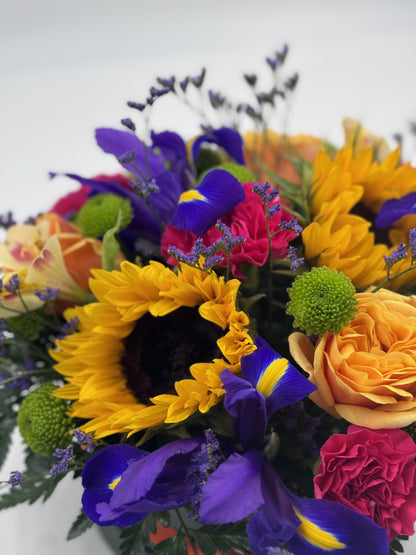 Luxurious Mothers Day Bright Hatbox Flowers