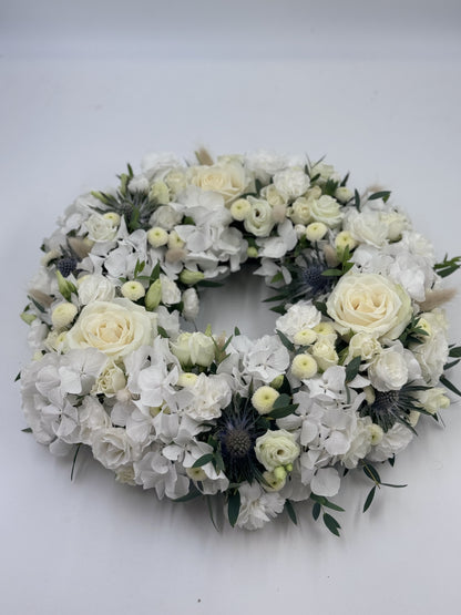 Rose And Hydrangea Wreath Tribute