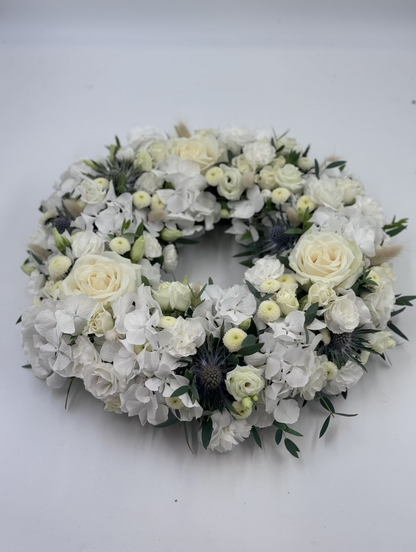 Rose And Hydrangea Wreath Tribute