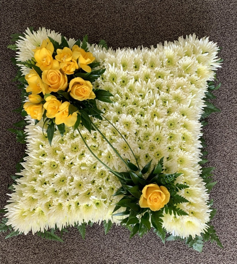 Cushion tribute flowers