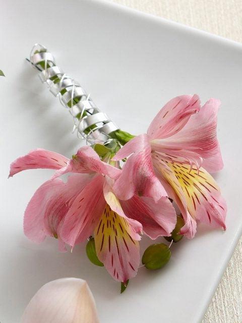 Pink Alstroemeria Boutonniere - Rams florists