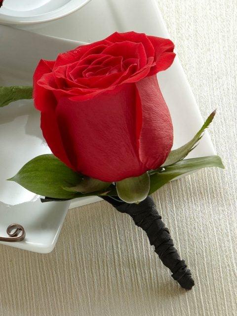 Red Rose Boutonniere - Rams florists