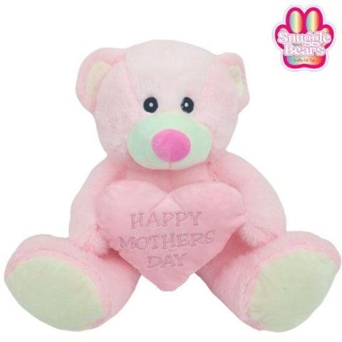 SITTING BEAR WITH HAPPY MOTHERS DAY HEART PINK - Rams florists