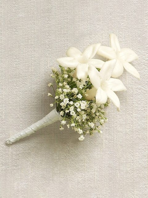 Snow White Stephanotis Buttonhole