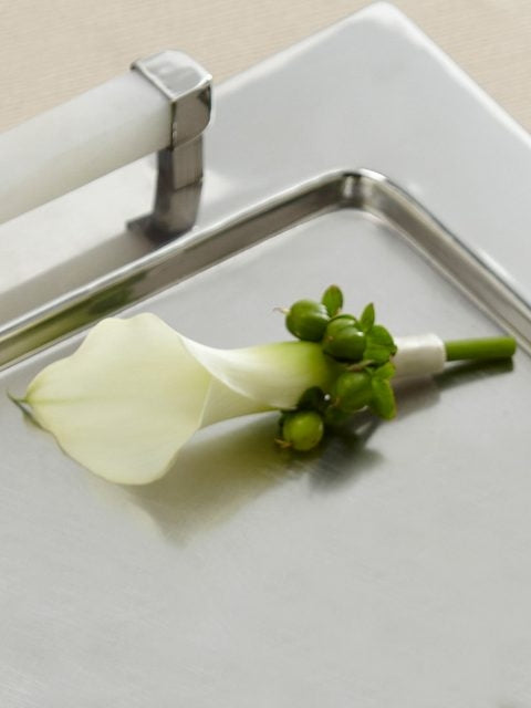 White Calla Lily Boutonniere