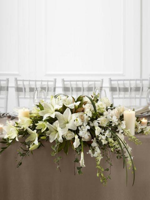 White Linen Arrangement - Rams florists