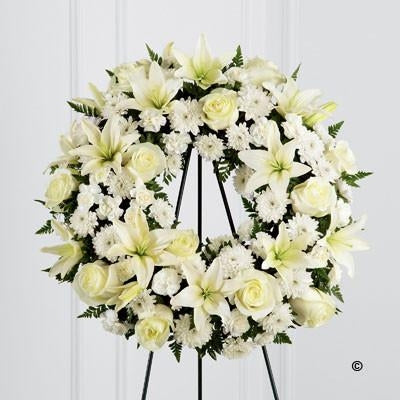 STAND WHITE TRIBUTE WREATH