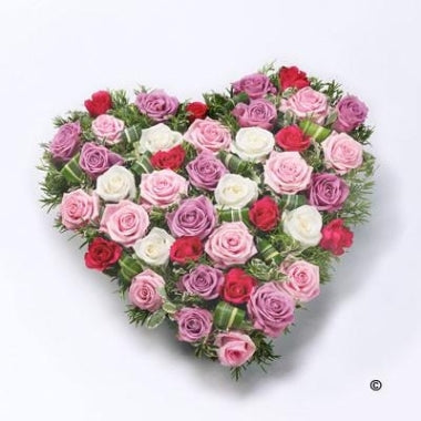 ROSE HEART RED ,PINK & WHITE