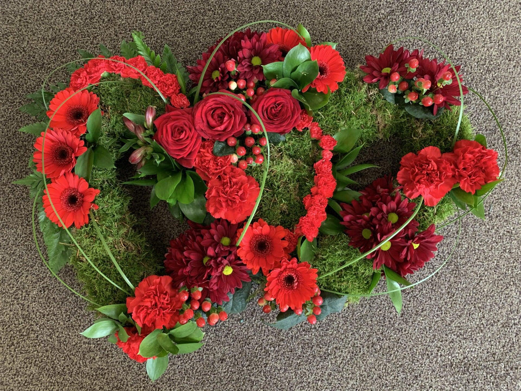 DOUBLE HEART TRIBUTE RED - Rams florists