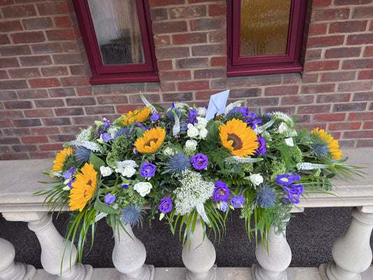 Sunflower with eryngium  Spray