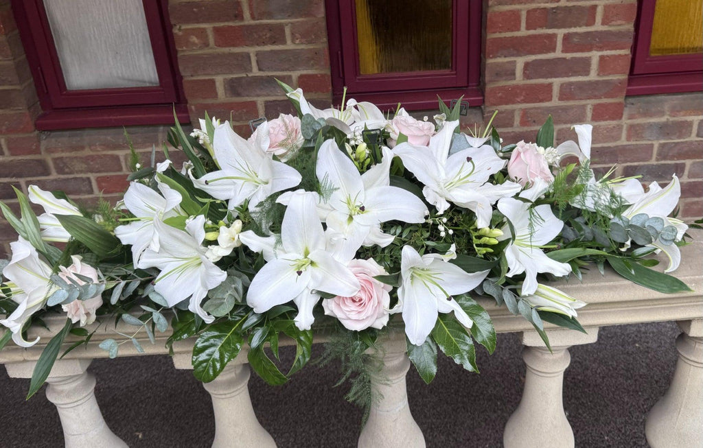 Lily and Rose Casket Spray - Rams florists