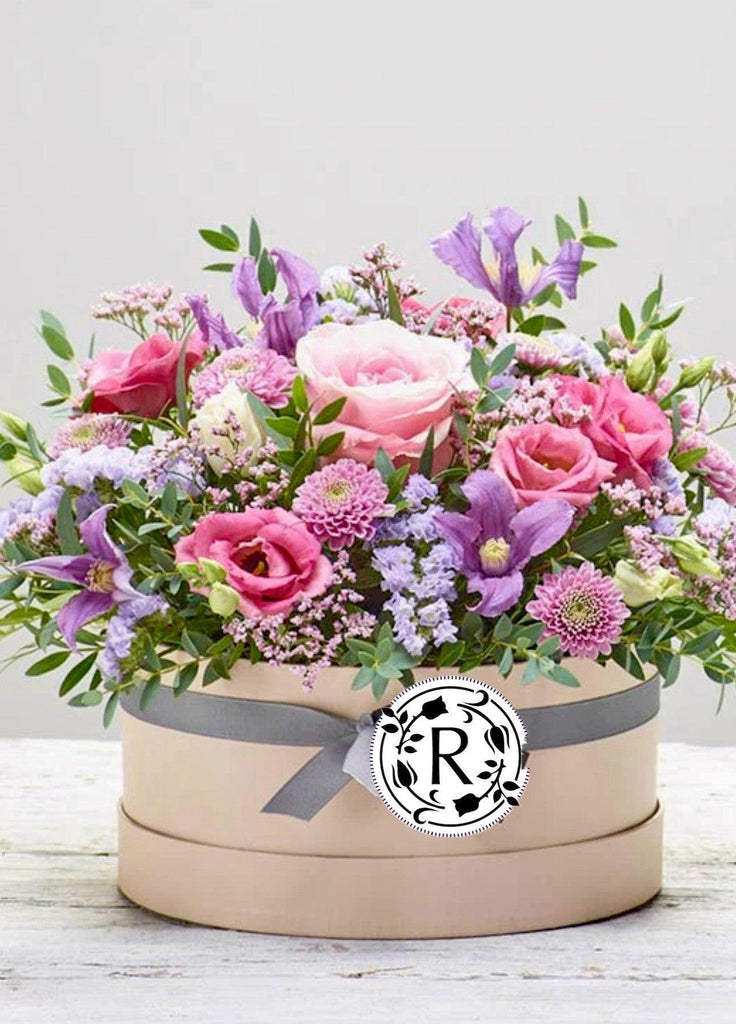 Flirty Fuchsia Hat box - Rams florists