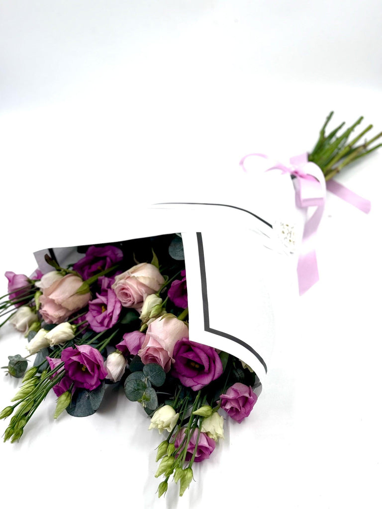 Beautifully Simple Flat Bouquet Pink - Rams florists