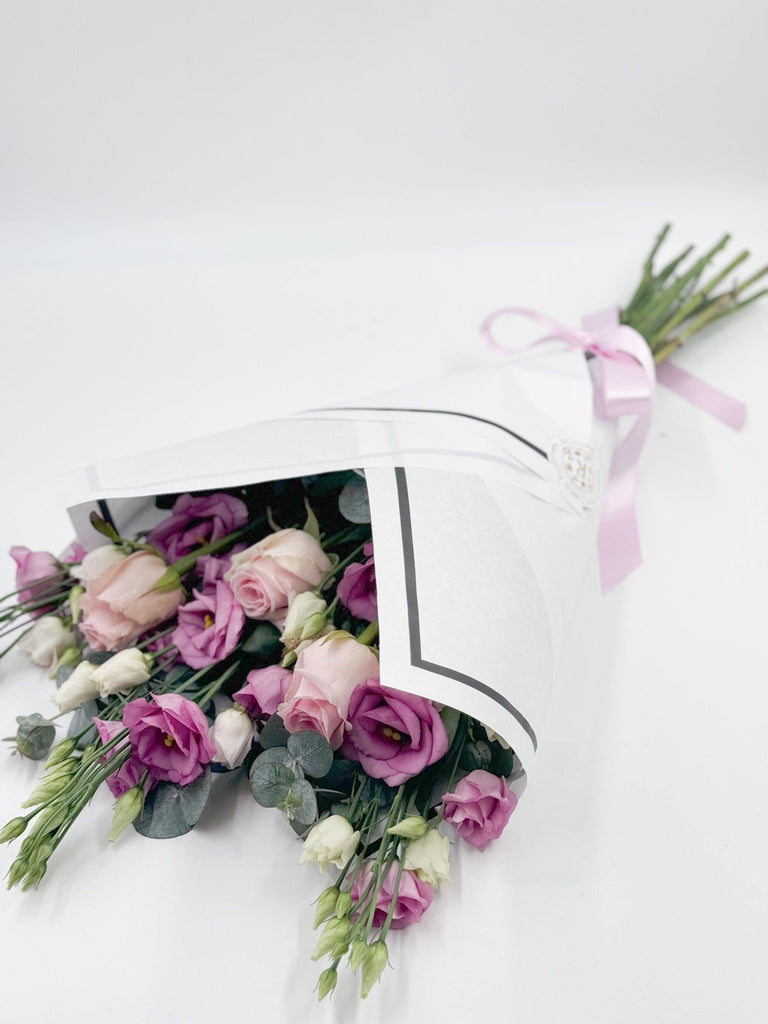 Beautifully Simple Flat Bouquet Pink - Rams florists