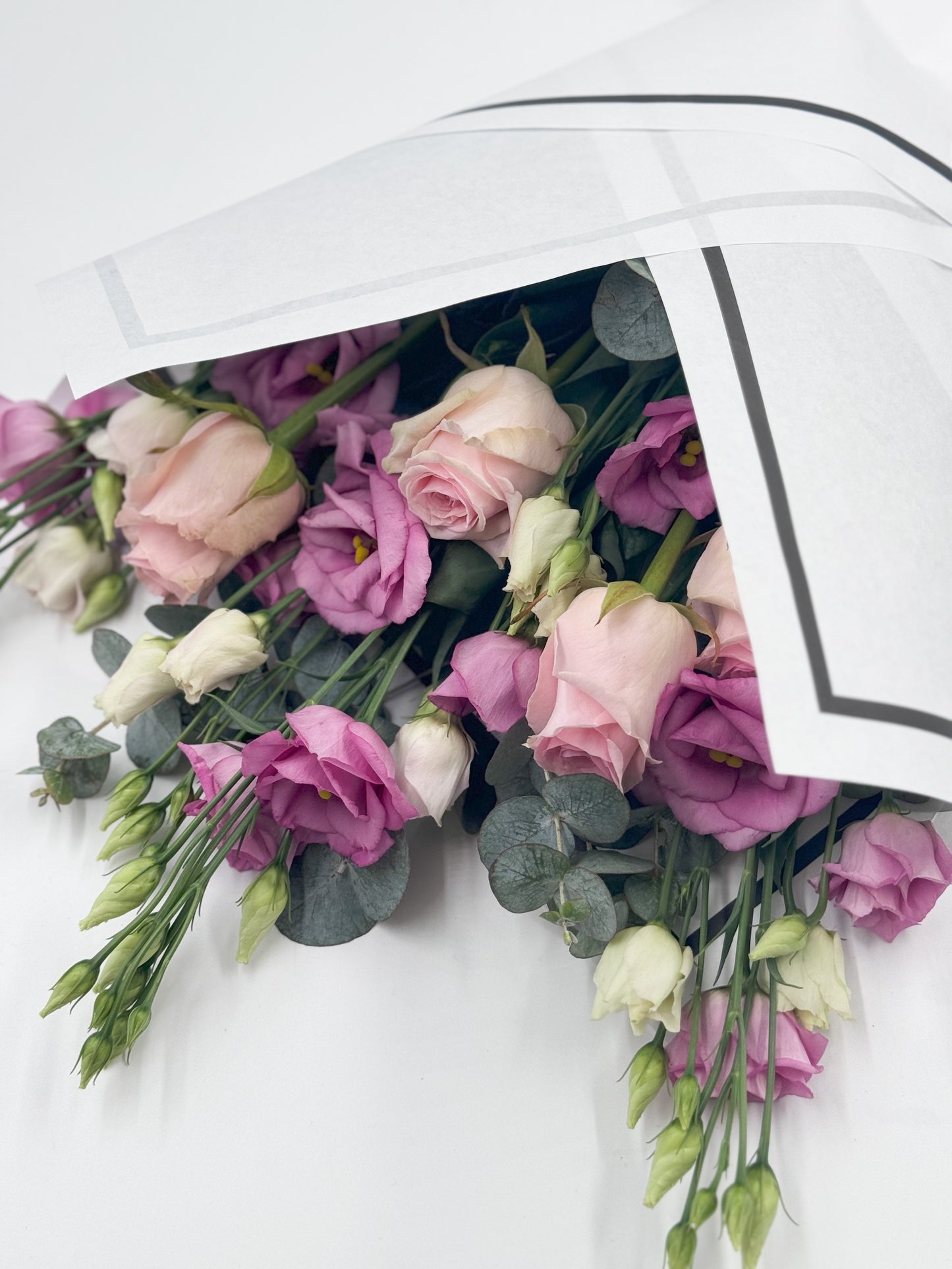 Beautifully Simple Flat Bouquet Pink