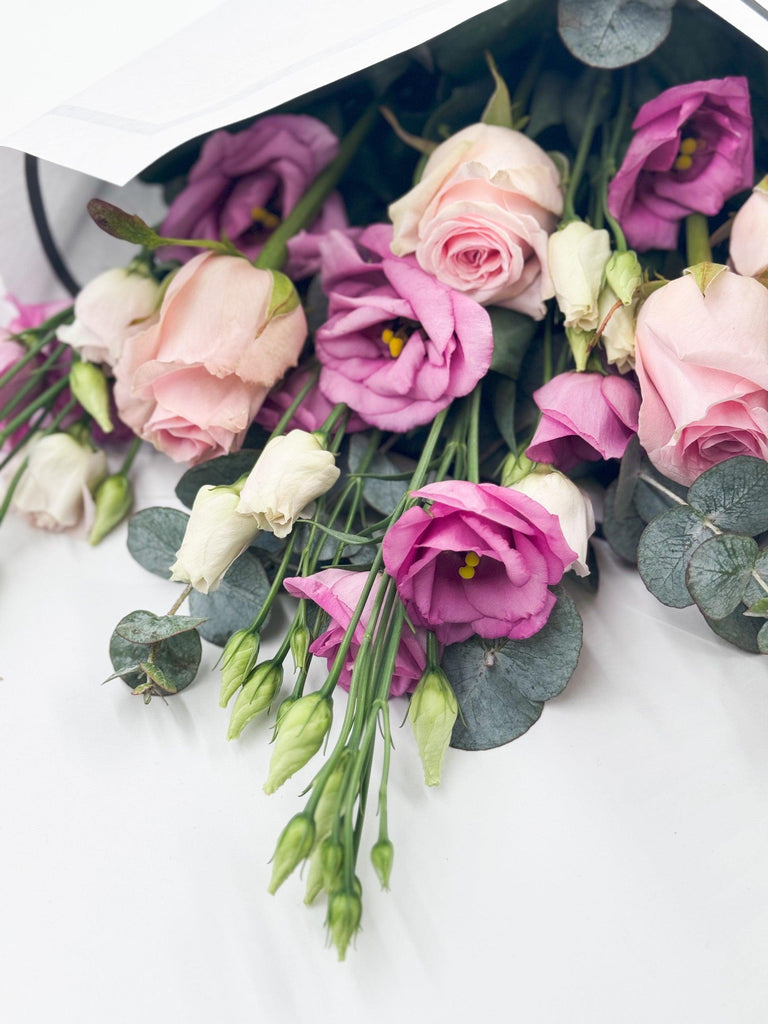 Beautifully Simple Flat Bouquet Pink - Rams florists