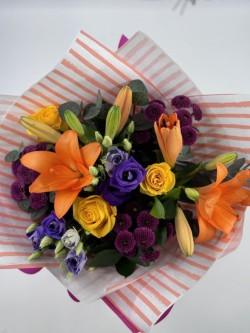 Bright hand tied bouquet - Rams florists