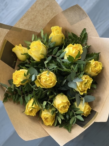 Yellow Rose Hand tied